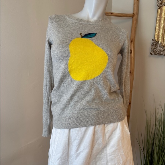 J Crew Womens Size XXS Gray Pear Long Sleeve Wool Rabbit Hair Blend Sweater - Picture 5 of 7